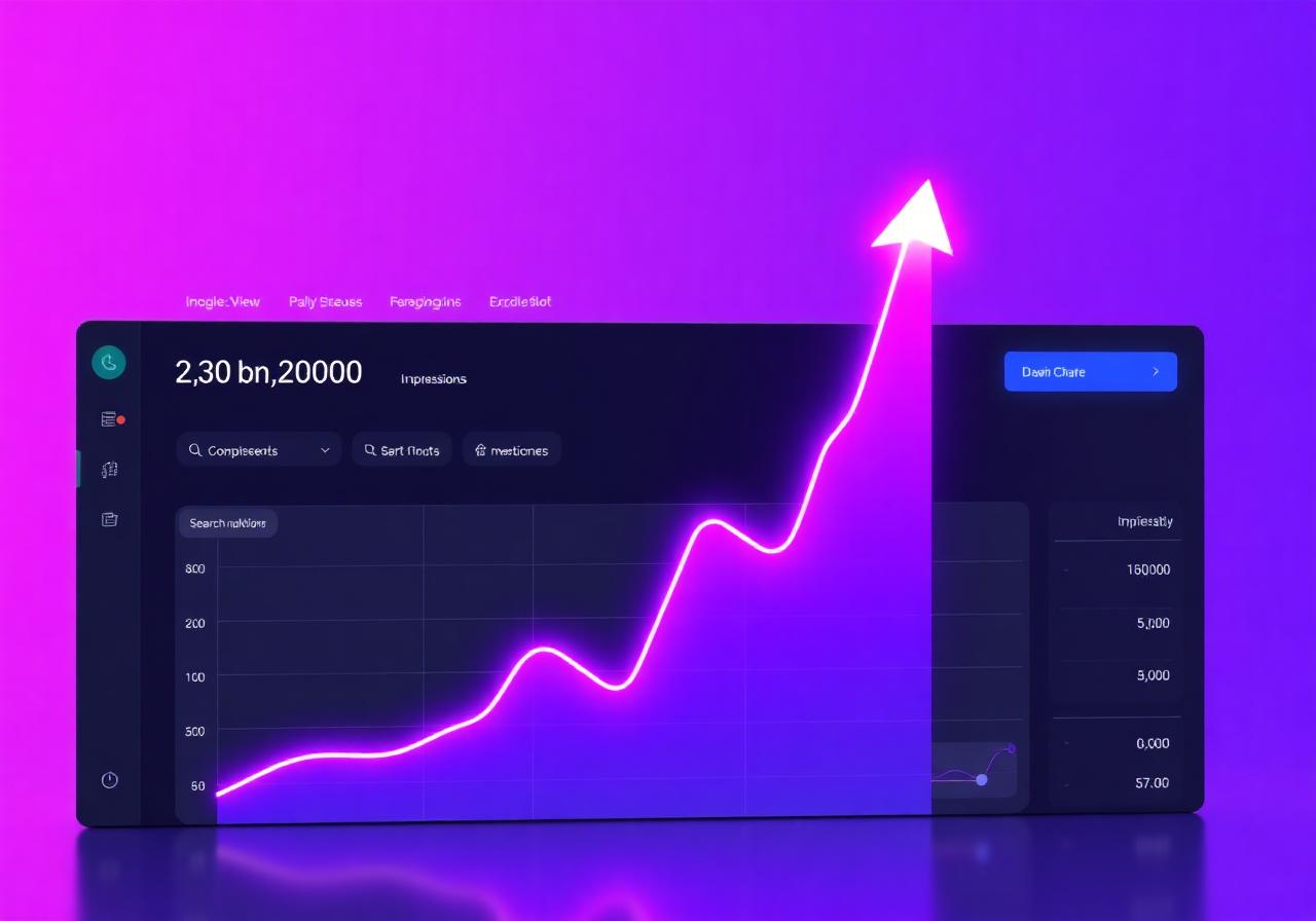 Search Console showing 14,100+ impressions growth
